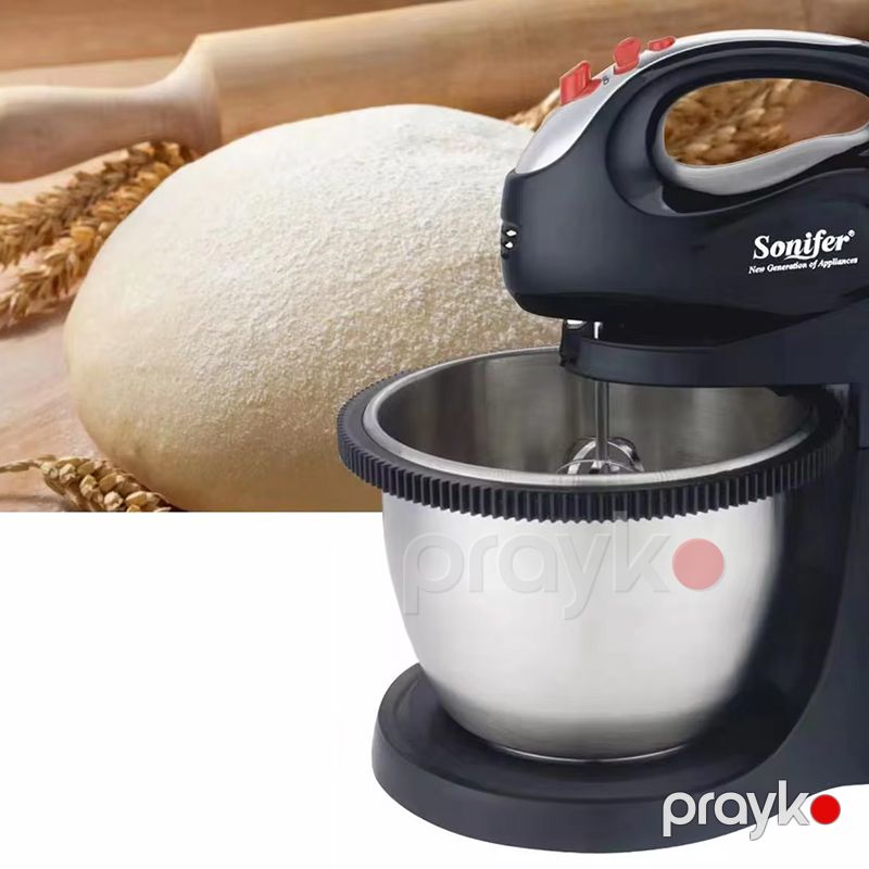 Sonifer SF-7014 Elektrikli Mikser Stand Mikser Xəmir Qarışdırıcı Yumurta Çırpıcı Mikser 250W — Blenderlər, xırdalayanlar və mikserlər, Bakı (5)
