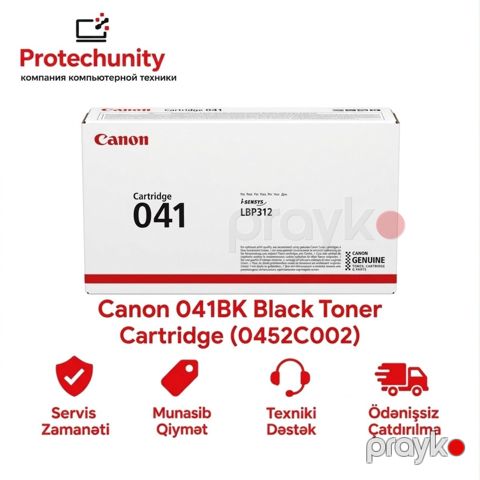 Canon 041BK Black Toner Cartridge (0452C002) — Bakı