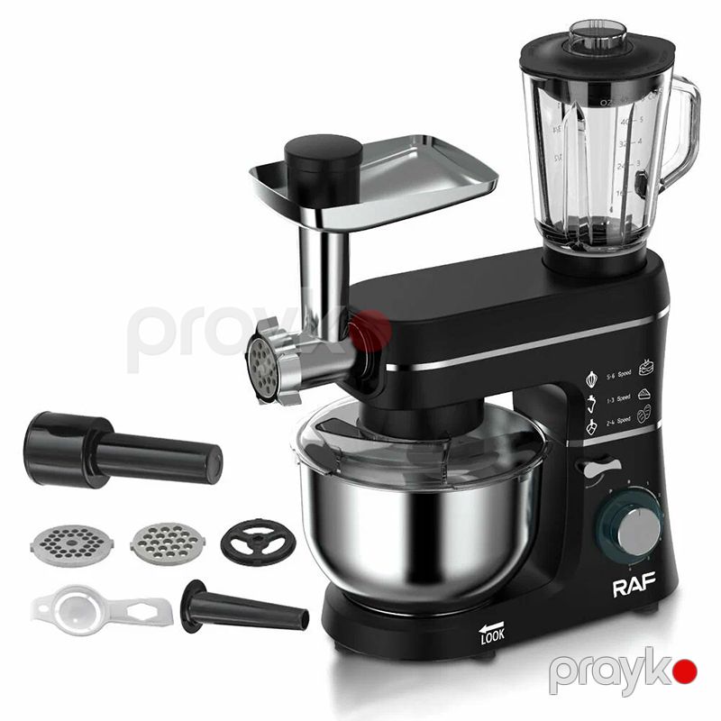 5-i Bir Arada Üstün Keyfiyyətli Mətbəx Kombaynı RAF R.6676 Çoxfunksiyalı Standlı Mikser 1400V Ətçəkən Blender 10l — Digər mətbəx texnikası, Bakı (4)