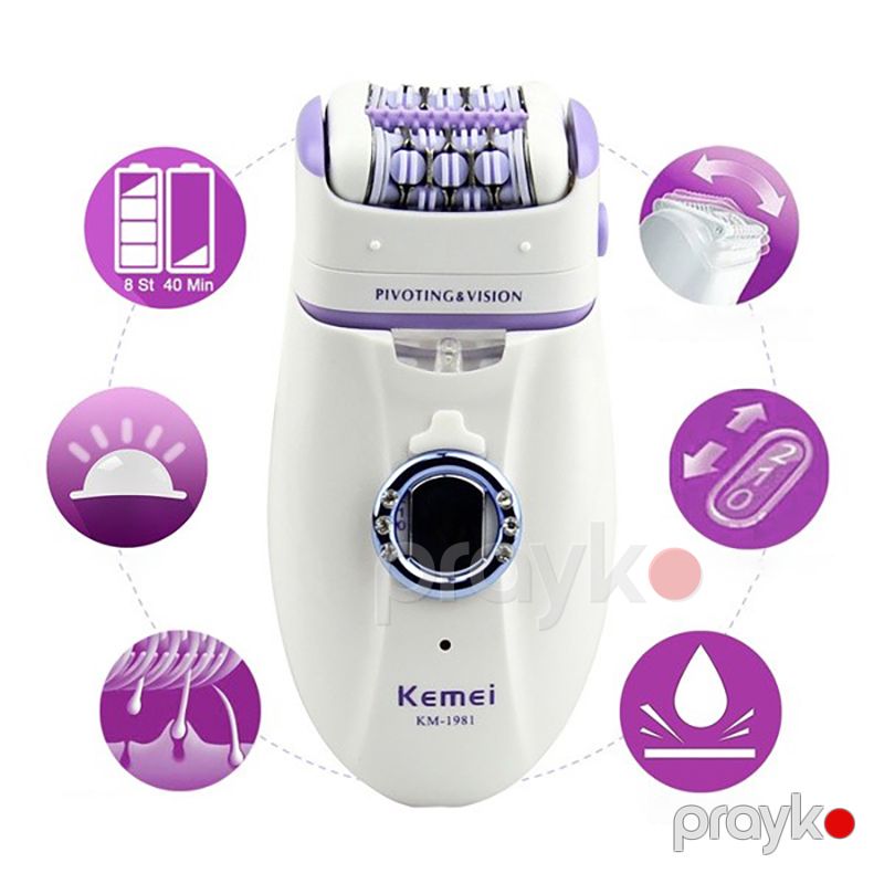 Kemei 3-ü 1-də Elektrikli Epilator Sürətli Şarj Özəlliyi İlə Bütün Bədən Üçün Uygun Epilyator Dəsti — Usturalar, trimmerler və epilyatorlar, Bakı (5)