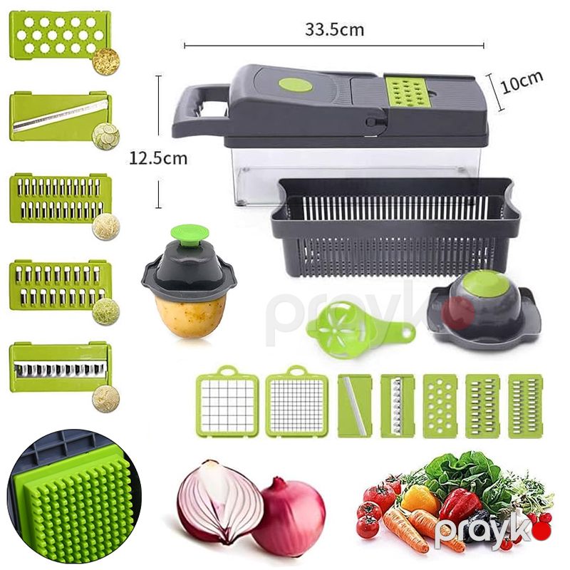 Veggie Slicer Tərəvəz Doğrayıcı 14 Parça Ərzaq və Tərəvəz Kəsicisi, Soğan, Kartof və Meyvələr üçün Dicer JD-2291 — Ev texnikası, Bakı (5)