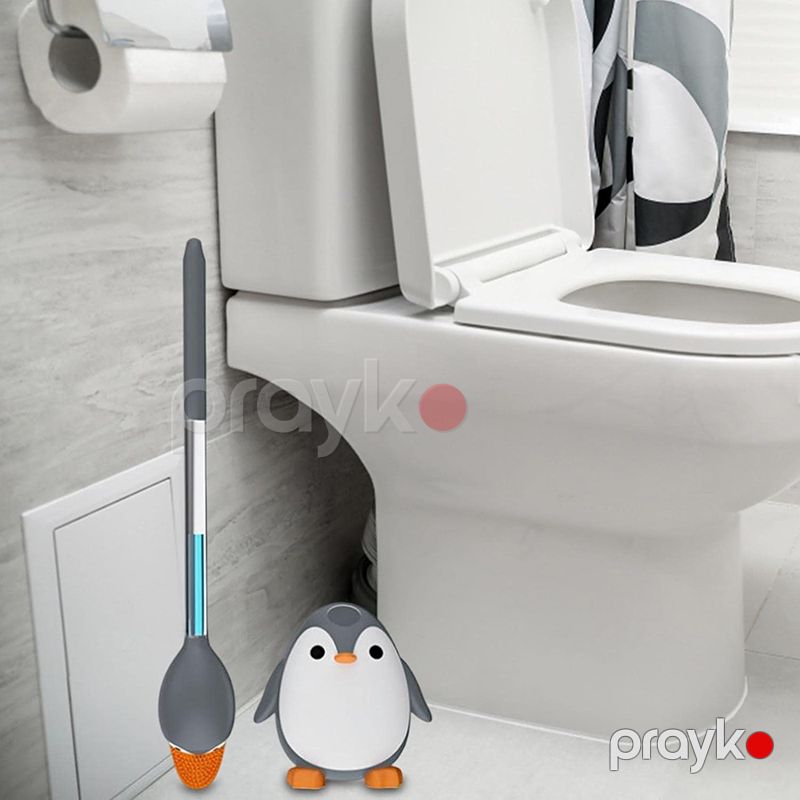 Penguin Silikon Tualet Fırçası Maye Dispenserli Divara Quraşdırılmış Tualet Təmizləmə Fırçası — Mallar, Bakı (6)