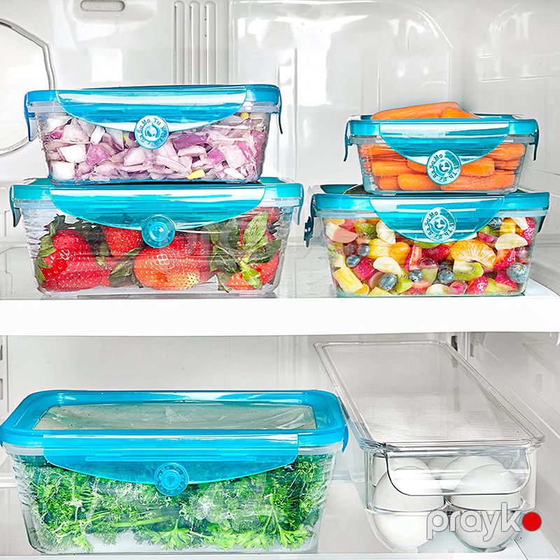 Stretch and Fresh, Silikon qida saxlama qabları, bərk qidalar üçün hava keçirməyən və şorba və souslar üçün sızdırmaz — Qablar və mətbəx əşyaları, Bakı (3)