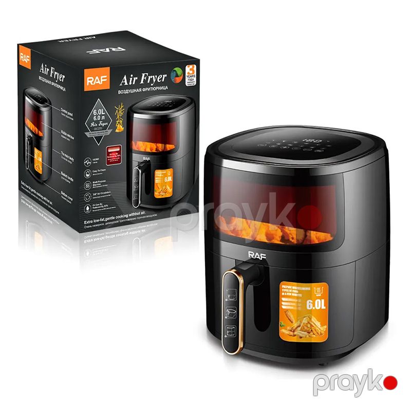 Çoxfunksiyalı RAF Peşəkar Hava Fritözü 6L Böyük Tutuma Malik Tənzimlənməsi Asan LED Displey 1500W Termostat Nəzarəti — Digər mətbəx texnikası, Bakı (8)