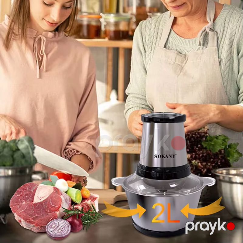 Sokany SK-7002 Çoxfunksiyalı Elektrikli Doğrayıcı Tərəvəz Ət Doğrayıcı İki Sürətli Doğrayıcı 300W — Blenderlər, xırdalayanlar və mikserlər, Bakı (5)