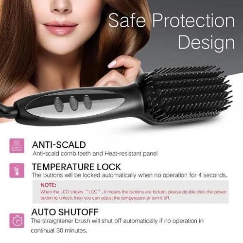 Elektrik daraq-düzləşdirici - Hair Straightener Brush — Mallar, Bakı (2)
