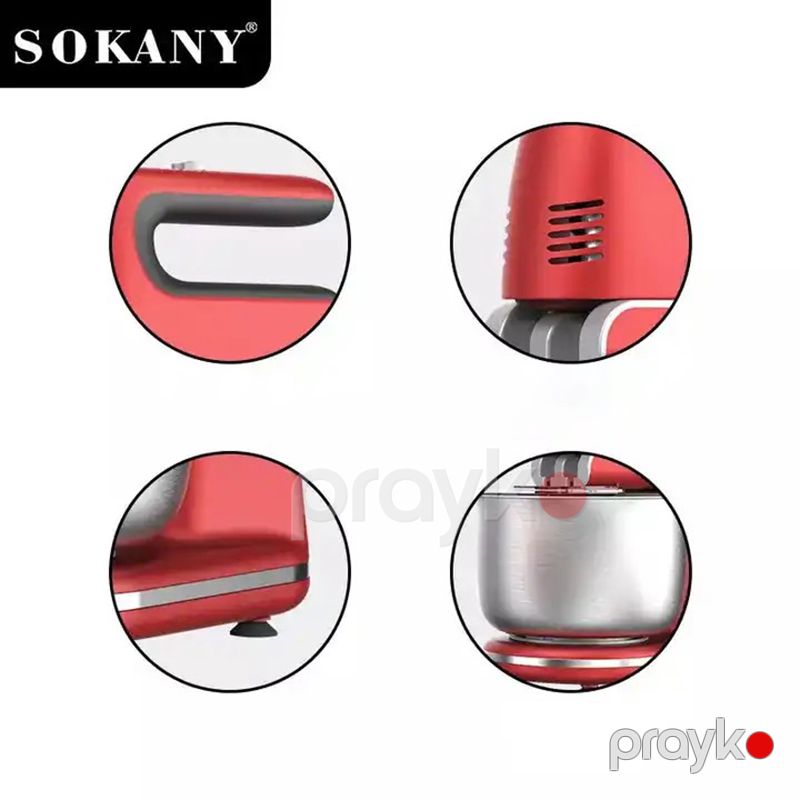Sokany Ən Yeni Xəmir Yoğurma Maşını Mətbəx 500W Yüksək Güclü Saf Mis Motorlu Stend Mikser Tutum 4L — Blenderlər, xırdalayanlar və mikserlər, Bakı (6)