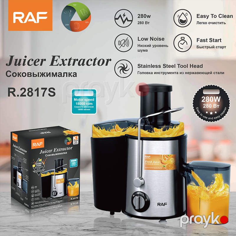 RAF R.2817S﻿ - Şirəçəkən, 1000W Güc, 3 Sürət Rejimi, Paslanmayan Polad və Plastik Korpus — Ev texnikası, Bakı (6)
