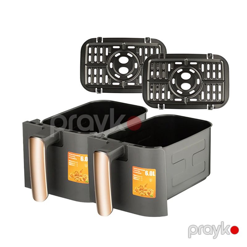 8-i 1 Arada RAF 12 Letrlik Professional Hava Fritözü 2800W Gücündə İki Tavalı Peşəkar Yapışmaz Air Fryer 6L+6L Qızardılmış Toyuq Çipsləri Bişirən — Digər mətbəx texnikası, Bakı (3)