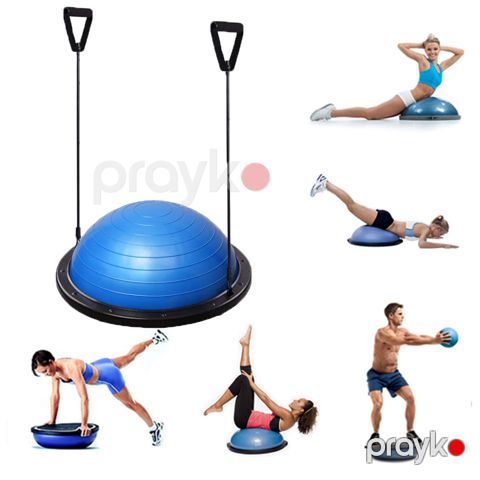 Yoga Balans Topu İdman Fitness Yoga Yarım Balans Topu Müqavimət rezinləri və Nasos Dəsti ilə — Bakı