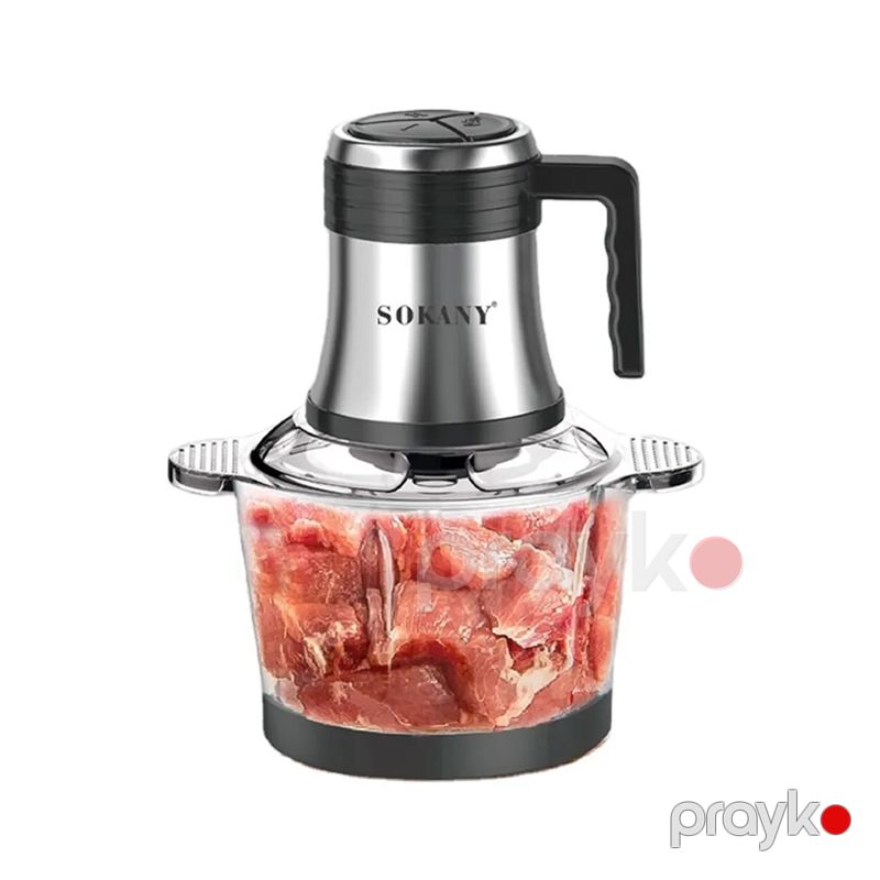 Sokany İki Qat Şüşə Metbex Doğrayıcısı 800W 3L Tutuma Mallik Ətçəkmə Özəlliyi İlə Güclü Mətxət Doğrayıcısı — Blenderlər, xırdalayanlar və mikserlər, Bakı (2)