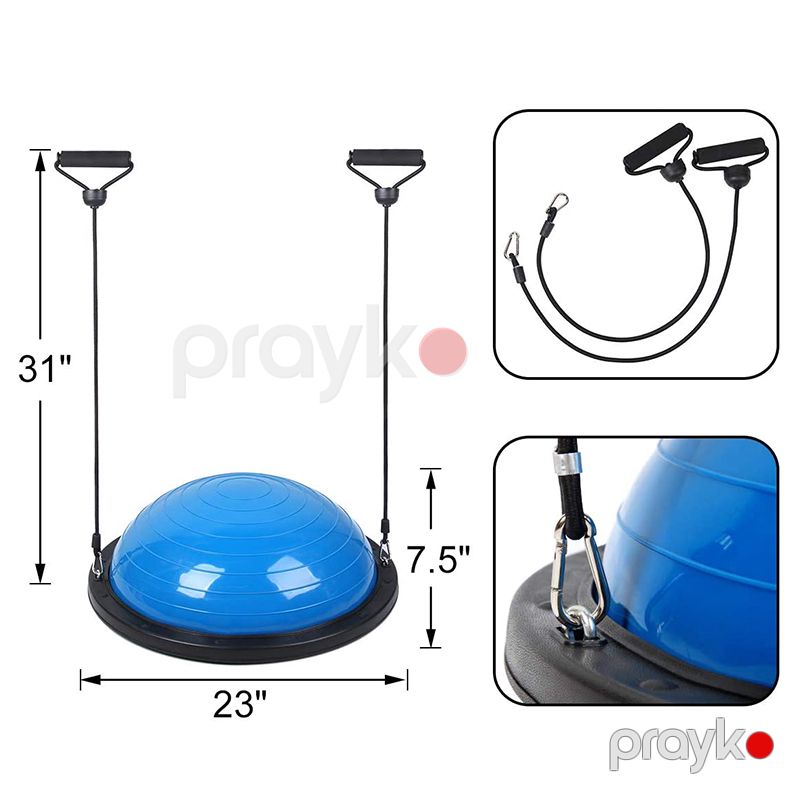 Balans Topu Balans Təlimçisi, Ağır Yük Bandı ilə 23 Yarım Top, 4 mm Qalınlıqda PVC, Çəki 660 lbs, Bonus Ayaq Pompası ilə Yoqa və Fitness Məşqləri — İdman, hobi, istirahət, Bakı (2)