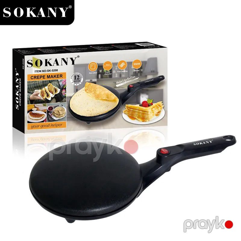 Yeni Çoxfunksiyalı Keyfiyyətli Sokany Elektrikli Krep Aləti Professional Pancake Krep Hazırlayan Maşın 650W — Toster və vaflyasıcı, Bakı (7)
