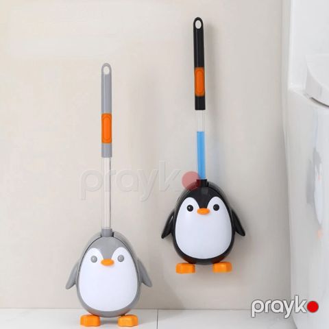 Penguin Silikon Tualet Fırçası Maye Dispenserli Divara Quraşdırılmış Tualet Təmizləmə Fırçası — Bakı