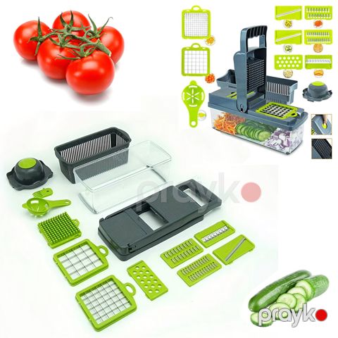 Veggie Slicer Tərəvəz Doğrayıcı 14 Parça Ərzaq və Tərəvəz Kəsicisi, Soğan, Kartof və Meyvələr üçün Dicer JD-2291 — Bakı