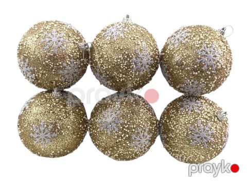Şam ağacı oyuncaqları dəsti NJS_6112-34 qızılı, 9 sm, 2 əd - NJS_6112-34 — Bakı