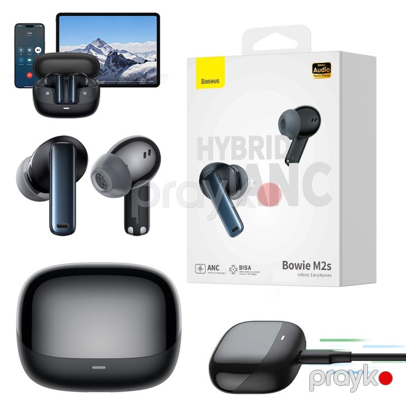Baseus Bowie M2s Qulaqcıq Baseus Bowie M2s Cluster Black Qulaqlıq — Telefonlar və qadjetlər, Bakı (7)