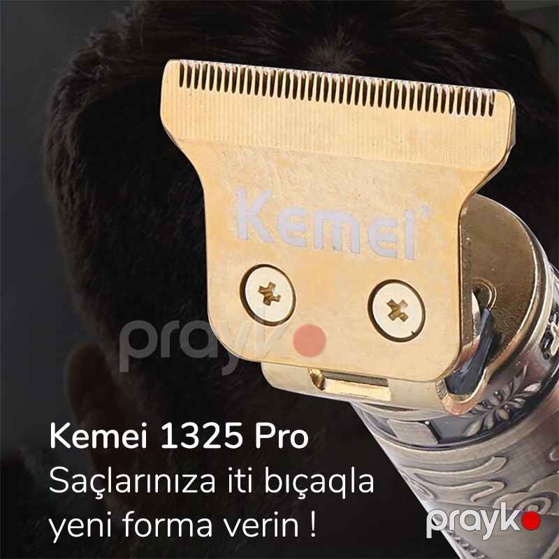 Kemei 1325 Pro Elektrikli Saç Kəsicisi metal gövdəli kişi saç kəsicisi — Usturalar, trimmerler və epilyatorlar, Bakı (6)