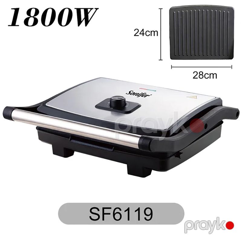 Sonifer SF-6119 Yüksək Təziqli Elektrikli Qril Toster Sandviç Biftek İzgaralar Hazırlayıcı Toster 1800W — Toster və vaflyasıcı, Bakı (6)