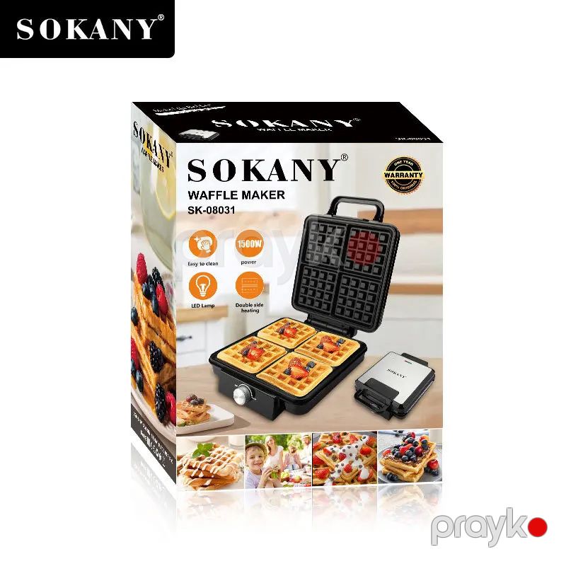 Sokany SK-08031 İstiliyədavamlı Gövdəli Kompakt Yapışmayan Toster Vaflilər üçün vafli bişirən 1500V — Toster və vaflyasıcı, Bakı (6)