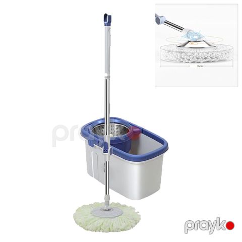 Yüksək Keyfiyyətli Döşəmə Təmizləyici Mop Paslanmayan Polad Fırlanan Mikrofiber Mop Vedrə Dəsti — Bakı