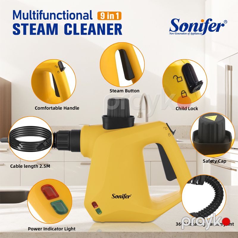 Sonifer SF-2256 - 9-u 1-də Buxar Təmizləyicisi, 1000W Güc, Çoxfunksiyalı Buxar Təmizləyici — Mallar, Bakı (2)
