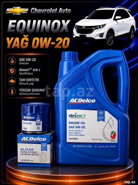 Chevrolet Equinox mühərrik yağı 0w-20 — Bakı