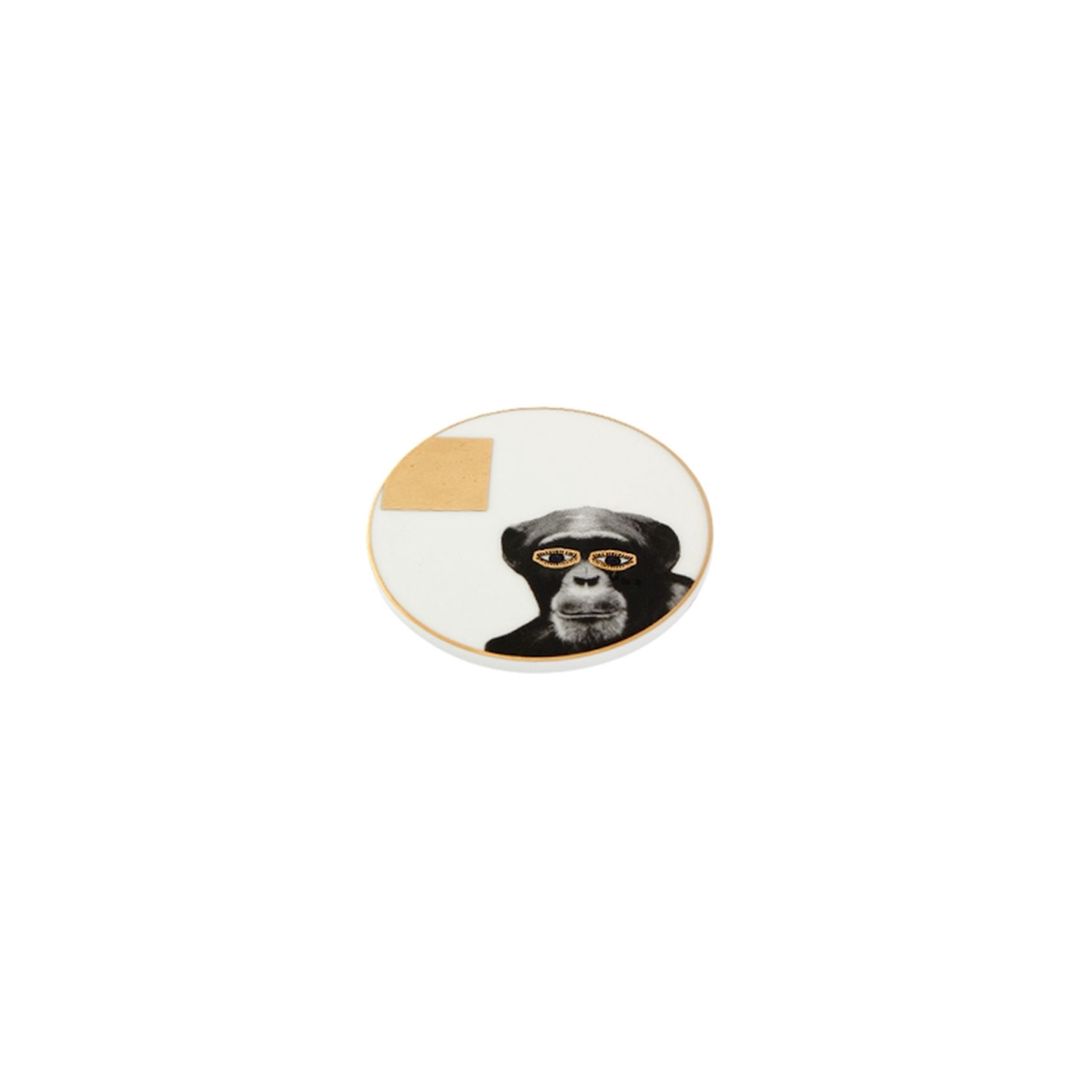 Krujka altlığı Porland Wild Life Monkey, farfor, ağ, 10 sm — Mallar, Bakı (2)