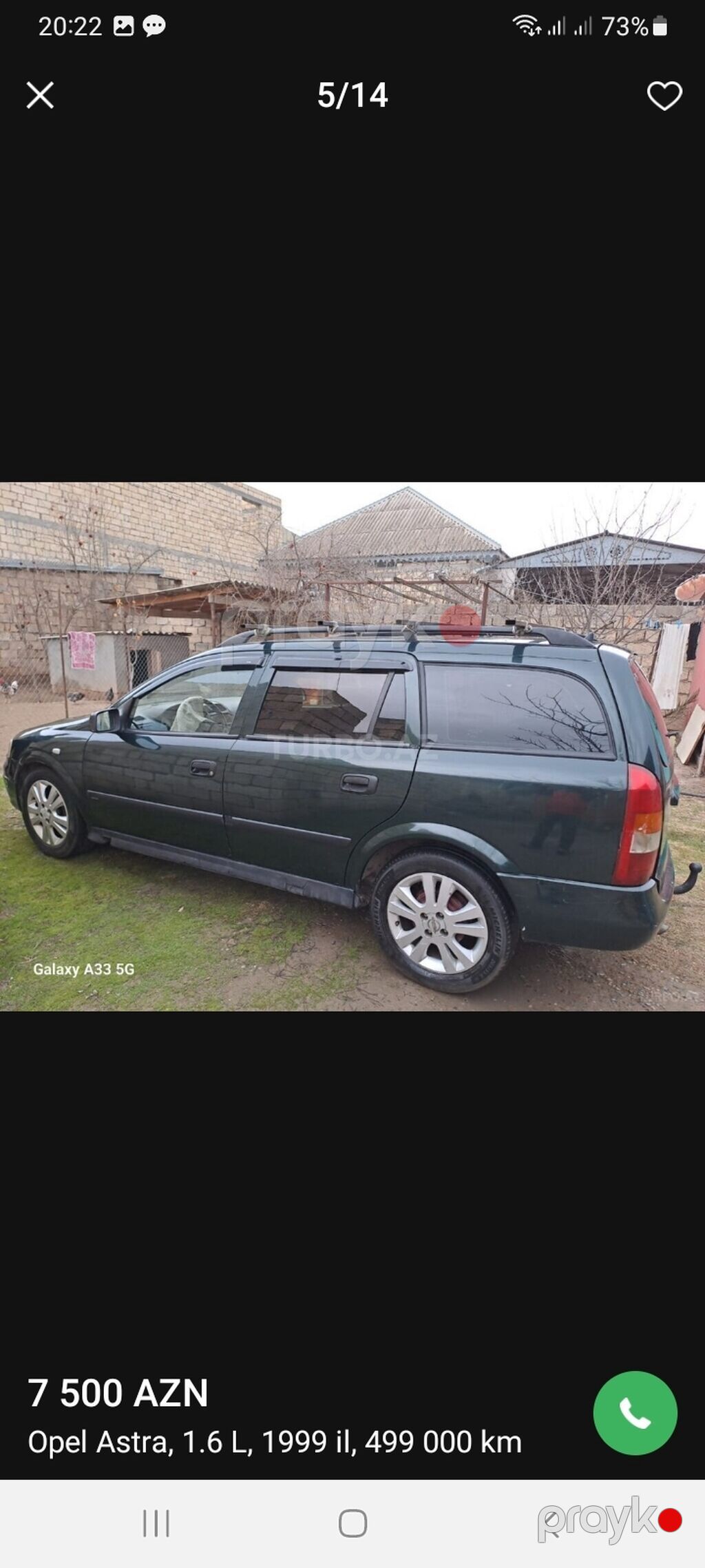 Opel Astra: 1.6 l 1999 il Universal 99-GL-239 — Avtomobillər, Mehdiabad (3)