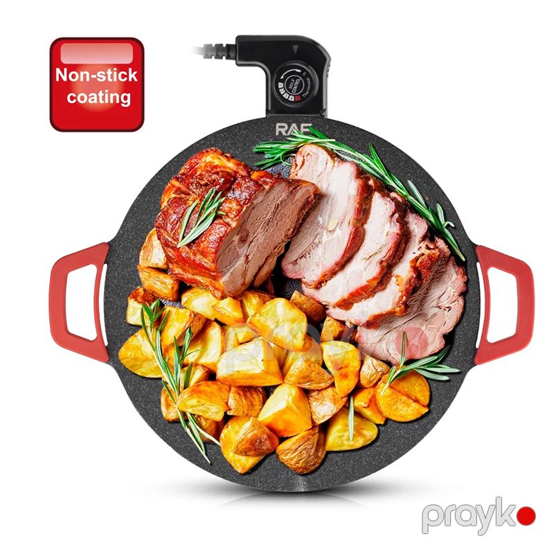 Elektrikli Biftek Barbekü Qrili Hazırlayıcı Tava Qeyri-Yapışmayan Polad Saç Tava RAF Teppanyaki Qrill Qazanı R.5304 — Qablar və mətbəx əşyaları, Bakı (2)