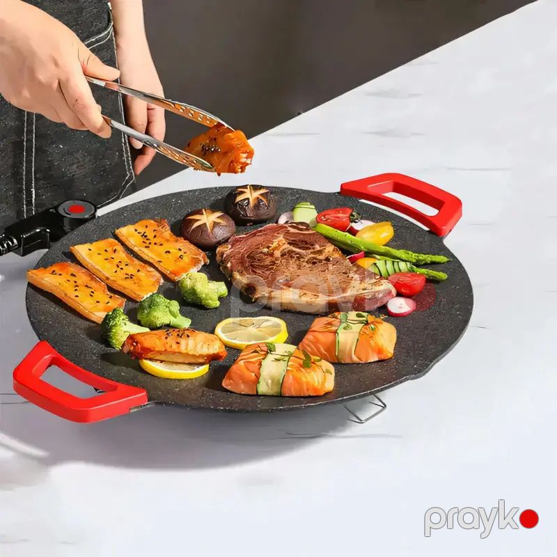 Elektrikli Biftek Barbekü Qrili Hazırlayıcı Tava Qeyri-Yapışmayan Polad Saç Tava RAF Teppanyaki Qrill Qazanı R.5304 — Qablar və mətbəx əşyaları, Bakı (6)