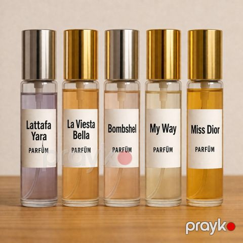 Brend Parfum qadınlar üçün ətir dəsti (Yara/La Viseta Bella/My Way/Bombshell/Miss Dior ətir suyu 10 ml x 5 əd) — Bakı