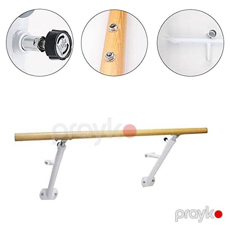 Divara Quraşdırılmış Rəqs Streç Çubuğu Pilates Gimnastika Üçün Taxta Balet Avadanlığı Barre Bar Tenzimlənən Məşq Avadanlığı — Fitness və yoqa, Bakı (2)
