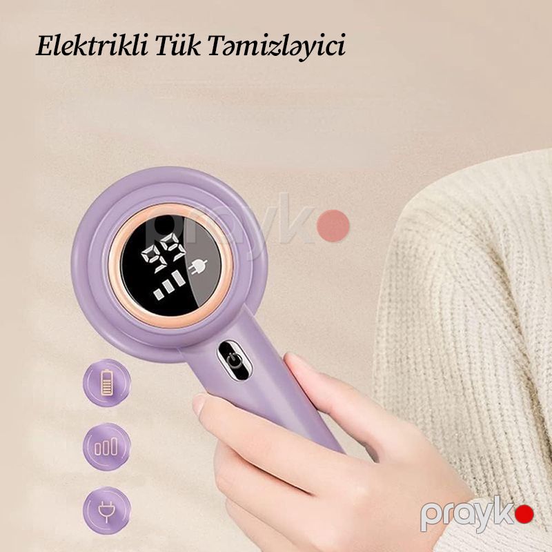 Elektrikli Tük Təmizləyici 3 Sürətli Rəqəmsal Lint Təmizləyici Çox yönlü LED Displeyə Sahib Geyim Xalça Lift Təmizləyici — Mallar, Bakı (2)
