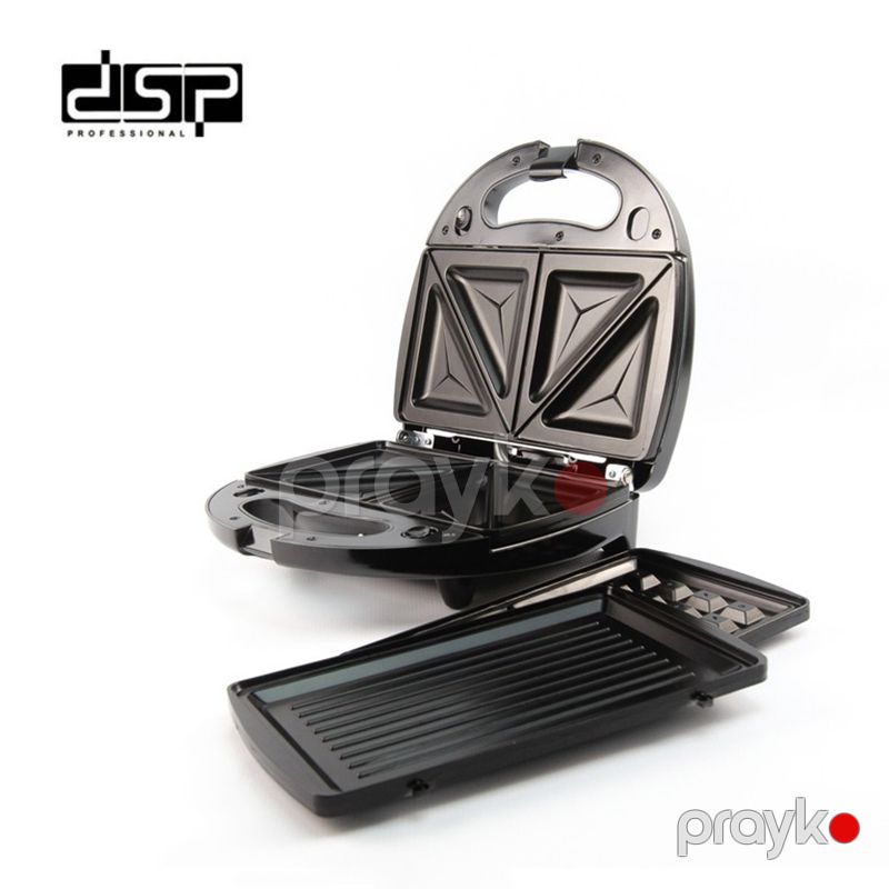 Multimaker 3in1 DSP KC1049 Sendviç Hazırlayıcı Vafli Çıxarılan Qəliblərlə Qril 3 Başlıqlı Səhər Yeməyi Bişirici Toster Dəsti — Toster və vaflyasıcı, Bakı (3)