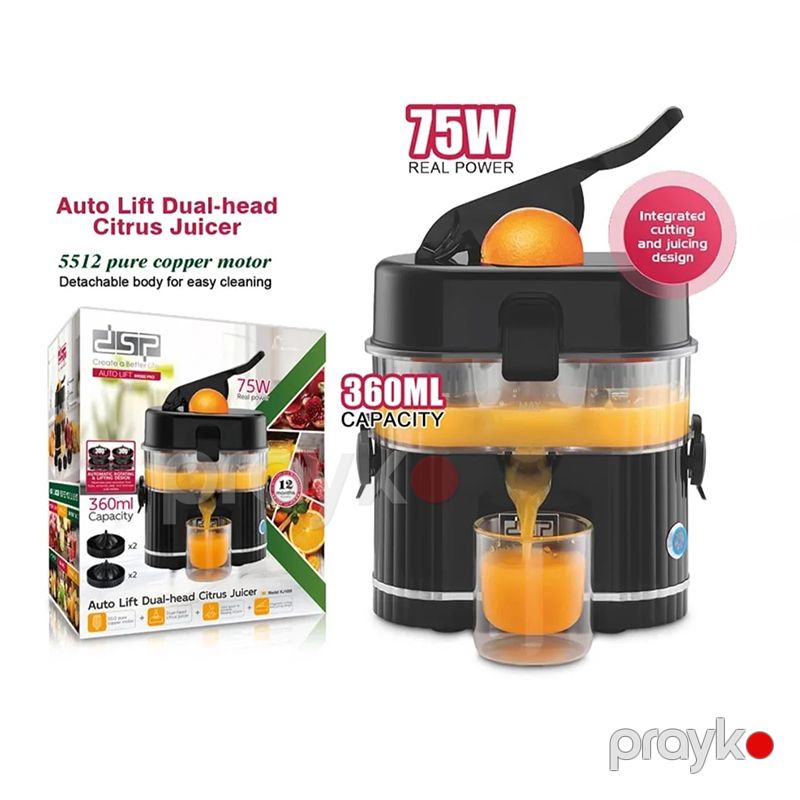 DSP Auto Lift Sitrus Şirəsi Sıxan – 800 ml Stəkan və Pulpa Filtrli İkiqat Konuslu Elektrikli Portağal Limon Şirəsi Sıxan KJ-1095 — Ev texnikası, Bakı (3)