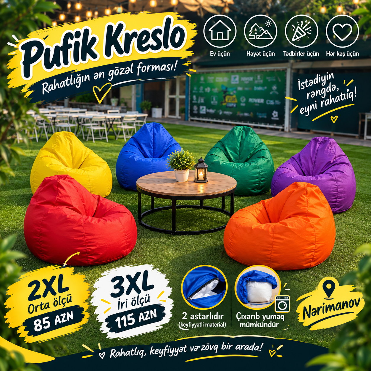 Kreslo tipli puf, Açıq qırmızı rəng — Puflar və banketkalar