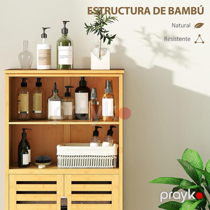 2 Qapılı Bambuk Saxlama Şkafı Bamboo 2 Bölməli Hamam Şkafı Taxta Bambuk Saxlama Rəfi Şkafı — Mallar, Bakı (3)