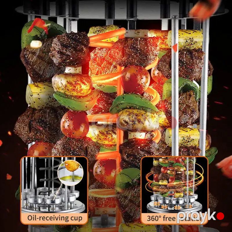 Sokany SK-6114 Çoxfunksiyalı Elektrikli Manqal Şaquli Portativ Fırlanan Barbekü 1500W — Soba və qrillər, Bakı (3)
