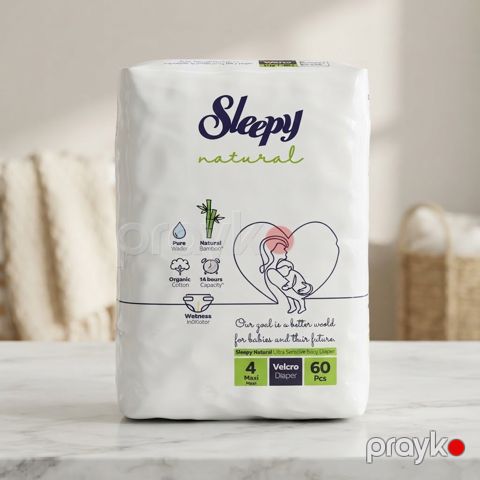 Uşaq bezi Sleepy Natural, ölçü 4, 60 əd — Bakı