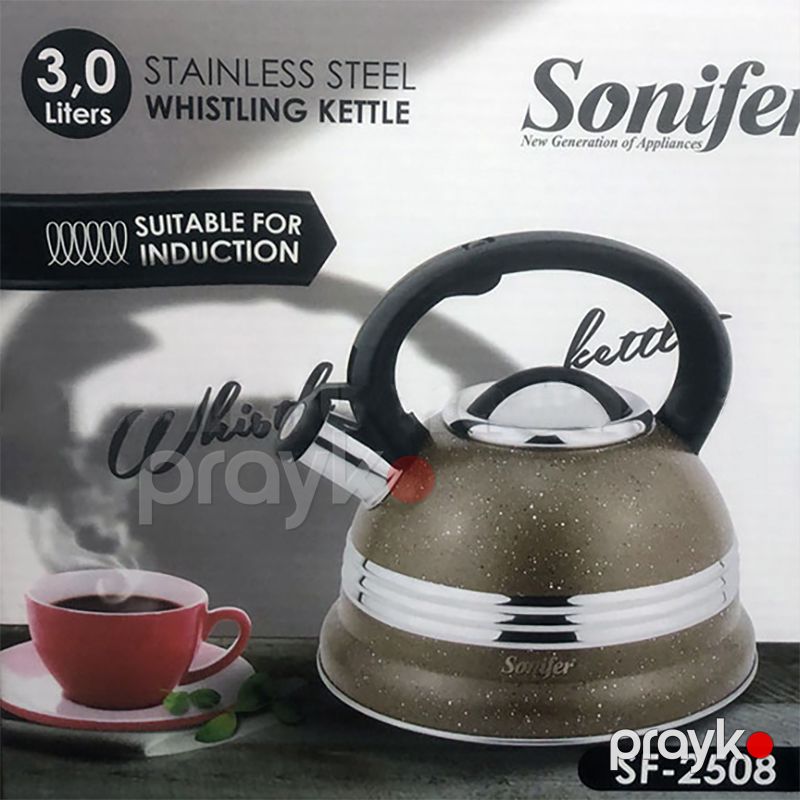 Sonifer SF-2508 Çaydan İstiliyədavamlı Tutacaqlı Paslanmaya Qarşı Fışıltı Yüksək Güclü Güclü Çaydan 3 л — Çaynikler və qəhvə qabları, Bakı (5)