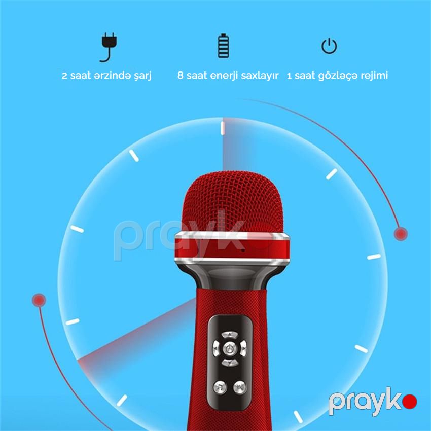 Portativ Simsiz Karaoke Mikrofonu Mini Bluetoothlu Əl Mikrofonu Simsiz Mikrofon Uşaq və Böyüklər üçün Karaoke Mikrofonu — Oyuncaqlar, Bakı (7)