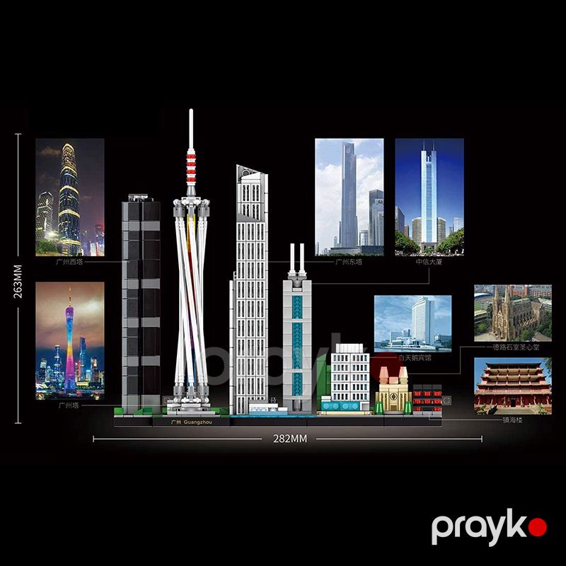 Goshfun Guangzhou Skyline Şəhər Küçə Görüntüsü Tikinti Blokları Set Lego Oyuncaq, Kiçik Hissəciklər, İnşaat Öyrədici Oyuncaqlar 957 Parça — Oyuncaqlar, Bakı (4)