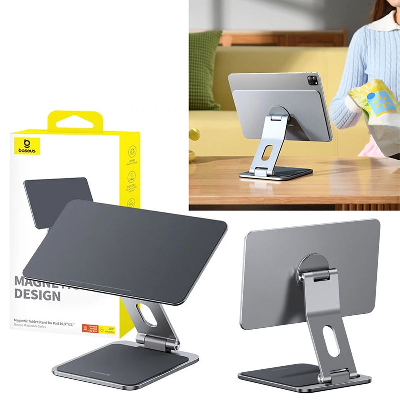 Planşet Tutacağı Baseus MagStable Space Grey Apple iPad 10.9″/11″ üçün 360° Fırlanan Qatlana Bilən Maqnit iPad Stend — Telefonlar və qadjetlər, Bakı (6)