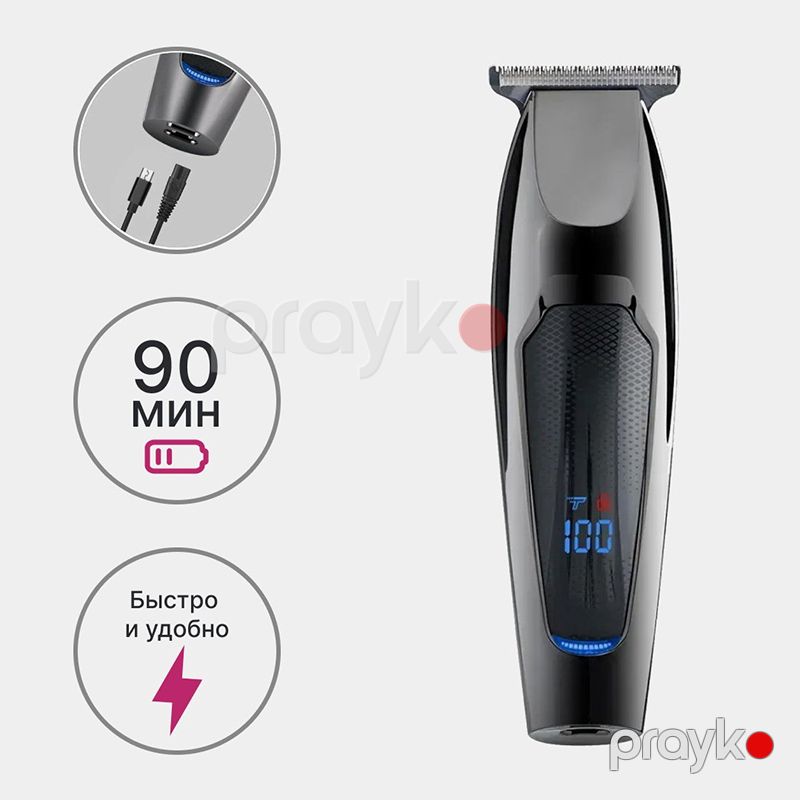Professional Simsiz Trimmer VGR V-070 Təraş və saç kəsmə maşını Ekranlı Güclü Təraş Maşını — Usturalar, trimmerler və epilyatorlar, Bakı (4)