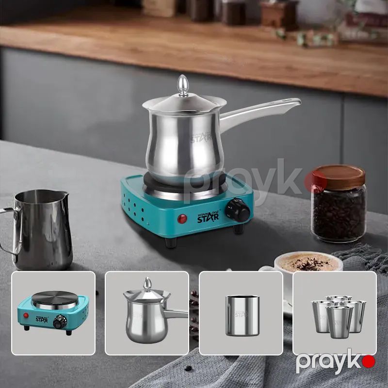 Wınnıng Star ST-9640 Portativ Elektrikli Qızdırıcı Soba Çaydan Stəkan Dəsti İlə Pilitə — Plitələr, Bakı (7)