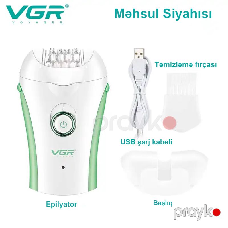 VGR V-705 Epilyator Bədən Təraş Aparatı Qadınlar üçün Akkumulyatorlu Professional Elektrikli Lady Epilator — Usturalar, trimmerler və epilyatorlar, Bakı (2)