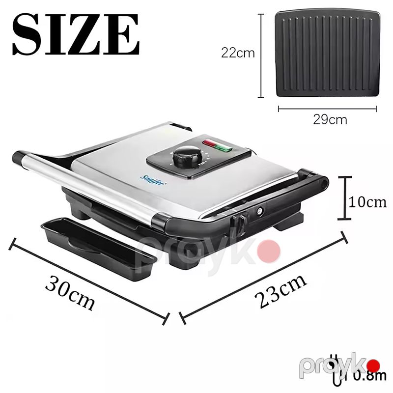 Sonifer SF-6012 Yüksək Təziqli Elektrikli Qril Toster Sandviç Biftek İzgaralar Hazırlayıcı Toster 2000W — Toster və vaflyasıcı, Bakı (6)