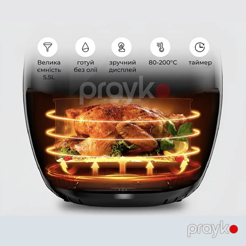Sokany SK-8026 Çoxfunksiyalı Elektrikli Qızardıcı Hava Fritöz Airfryer 1400W — Digər mətbəx texnikası, Bakı (6)