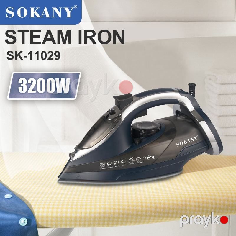 Sokany SK-11029 - Ütü, 3200W Güc, 300 ml Su Çənli, Buxar Tənzimləməli və Şaquli Buxar Funksiyalı Keramika Ütü — Ev texnikası, Bakı (2)